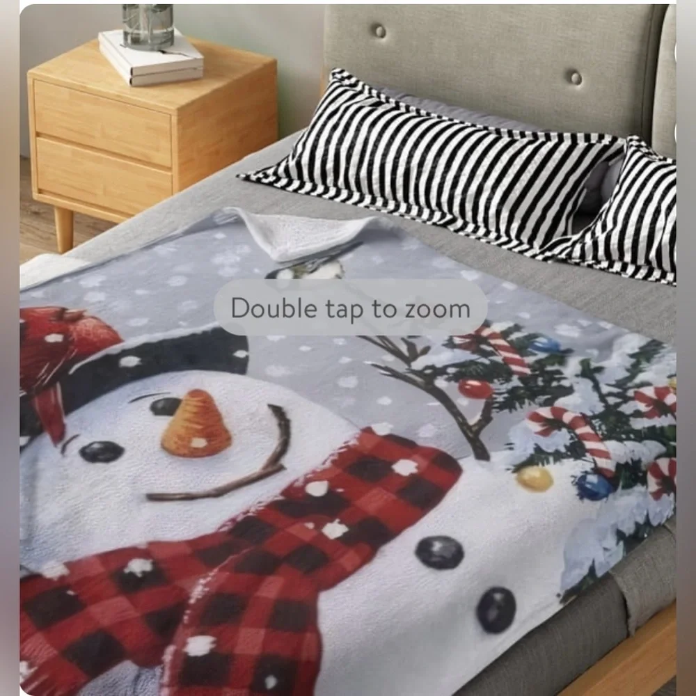 Festive Snowman Holiday Blanket - Multicolor